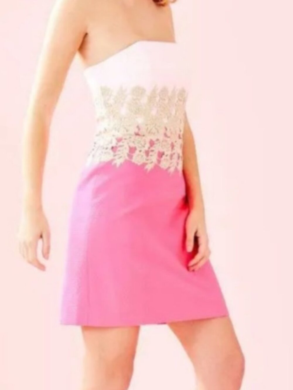 NWT Lilly Pulitzer Kade Strapless Dress - Pink Tropics - Size 00 - Picture 2 of 4